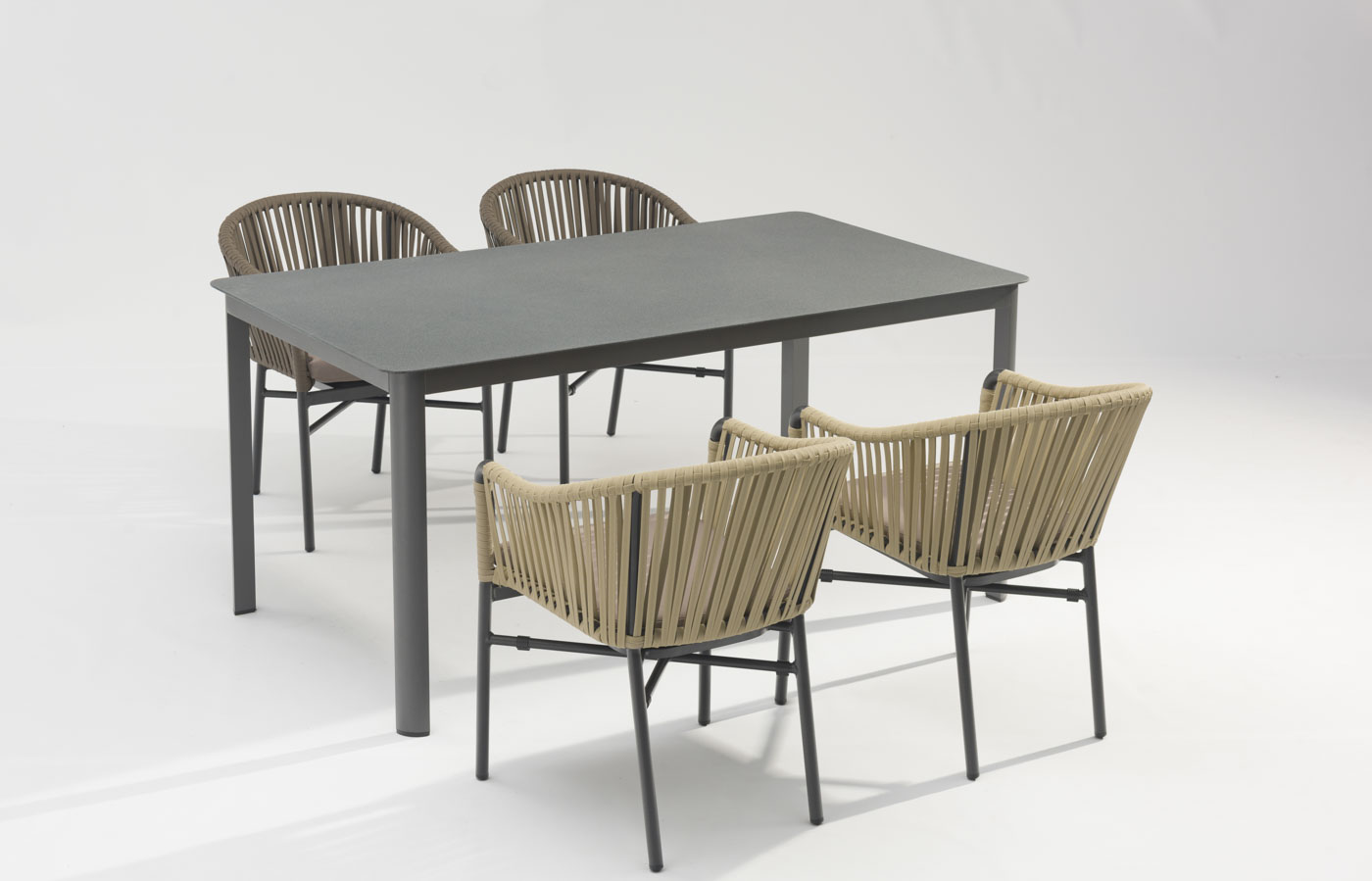 Nouvelle Offre Sp&eacute;ciale Corde Art Design Coussin De Dossier Souple En Aluminium Moderne Terrasse Ext&eacute;rieure Plage Jardin Couleur Corde Chaise