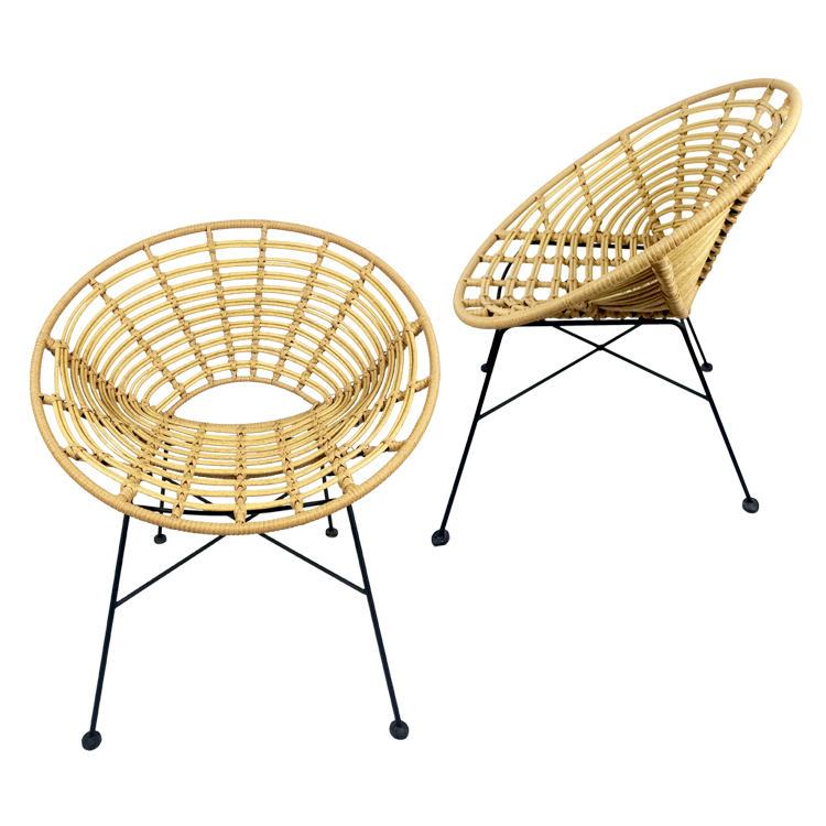 Restaurant en plein air Café à manger en aluminium Jardin à manger Bistro Bar Balcon rotin Canne en osier Chaises en rotin
