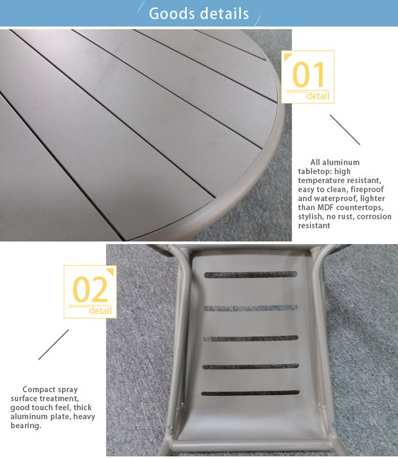 petite table de patio en m&eacute;tal