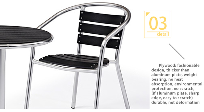 table et chaises en aluminium