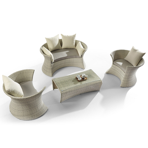 Métal en aluminium moderne incurvé petit ensemble sectionnel extérieur