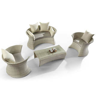 Métal en aluminium moderne incurvé petit ensemble sectionnel extérieur
