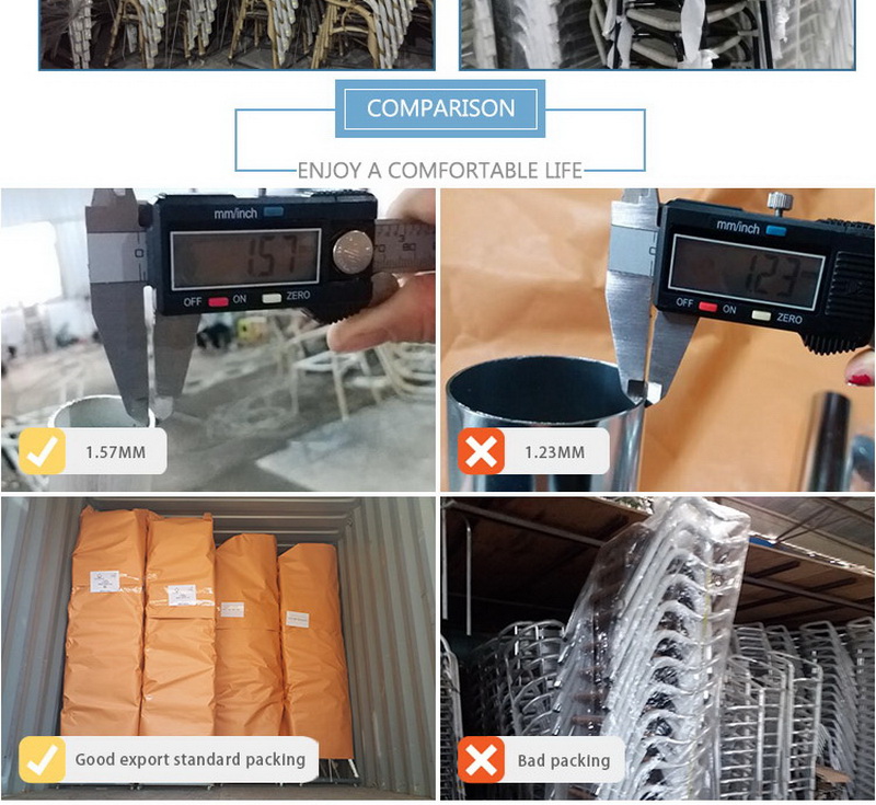 chaises de restaurant empilables