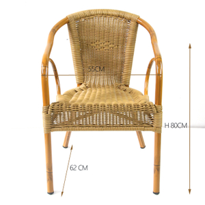 Chaise de fleur de jardin en rotin et bambou en aluminium pour l'extérieur