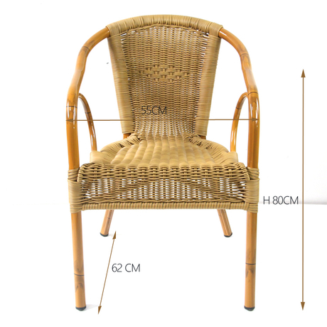 Chaise de fleur de jardin en rotin et bambou en aluminium pour l'extérieur