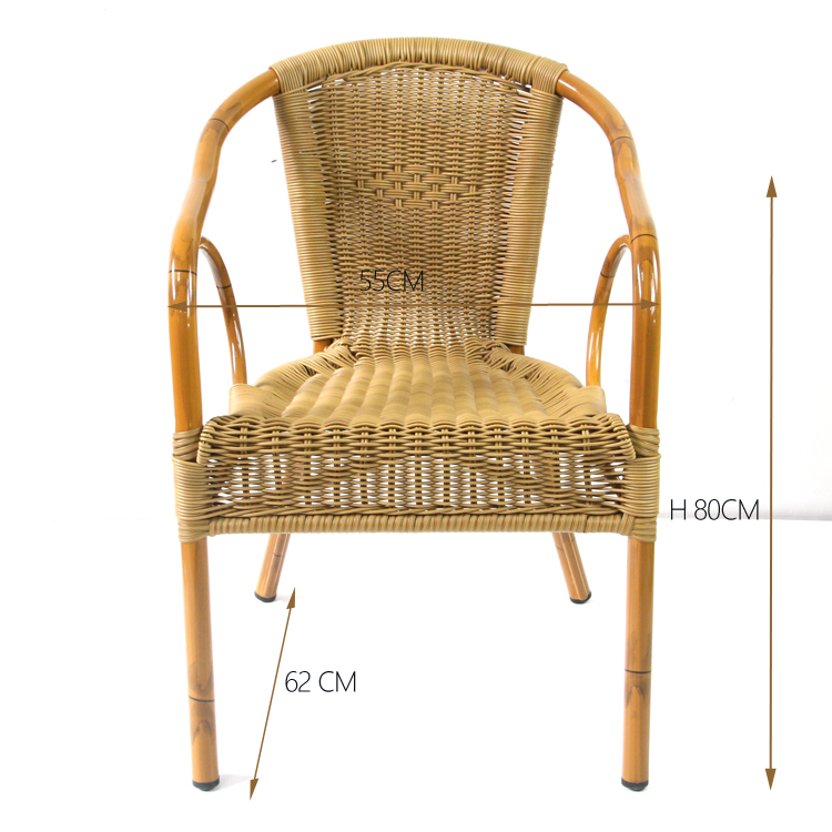 Chaise de fleur de jardin en rotin et bambou en aluminium pour l'extérieur