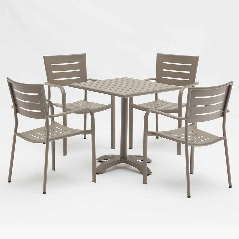 chaises en aluminium de patio extérieur de bistro