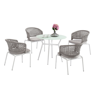 Table et chaises rondes de patio en plein air de jardin bistro