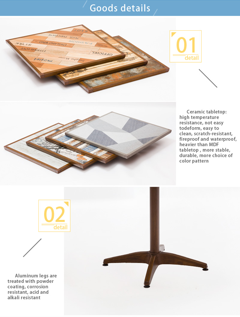 table et chaises en aluminium