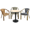 Ensemble de table et de chaises en aluminium de bistro de café de rotin de jardin