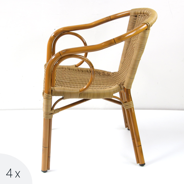 Chaise de fleur de jardin en rotin et bambou en aluminium pour l'extérieur