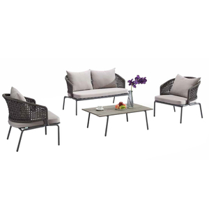 Ensembles de sofa de rotin en aluminium de meubles pas cher de patio de jardin
