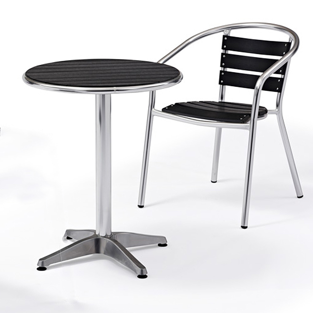 Table et chaises en bois en plastique en aluminium extérieures de jardin