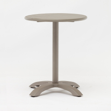 Petite table de salle à manger de patio ronde en métal et aluminium Bistro