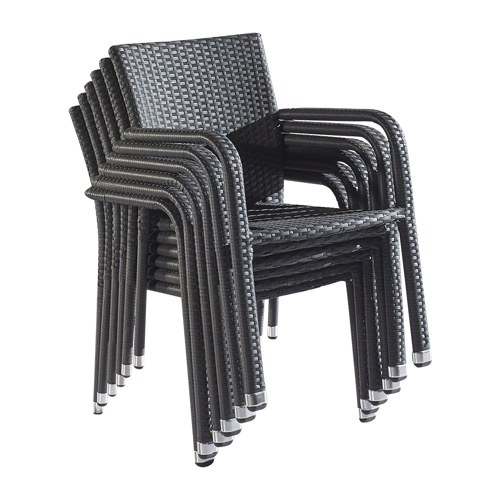 Chaises de patio en osier de métal empilables cible extérieure
