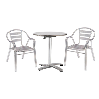 Ensemble de bistrot 2 places en métal pour terrasse