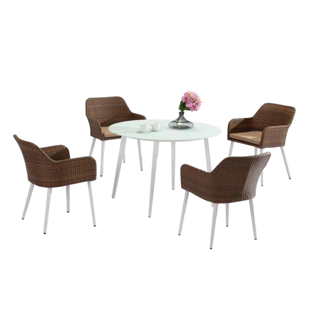 Table ronde de table de salle à manger de cercle de verre de piédestal pour le restaurant