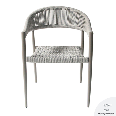 Chaise de corde en aluminium de restaurant à manger extérieur