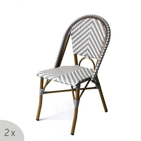 Chaise en osier en aluminium de rotin français de balcon extérieur de bistro