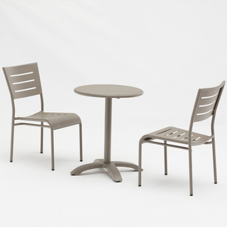 Ensemble de table à manger et chaises en métal en aluminium avec terrasse