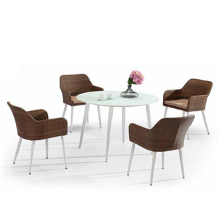 Table ronde de table de salle à manger de cercle de verre de piédestal pour le restaurant