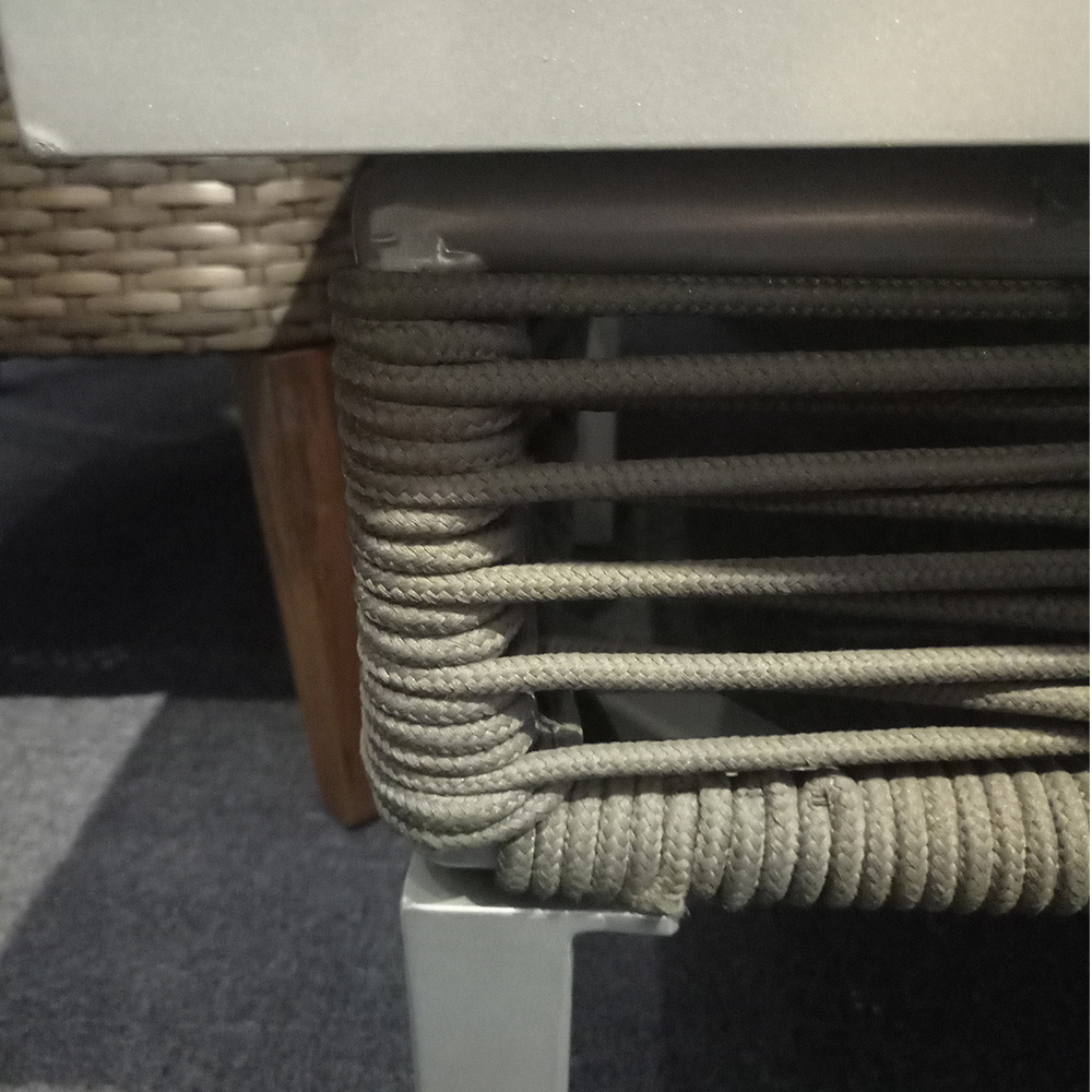 Ensemble de divan sectionnel pour extérieur en rotin en forme de jardin en L