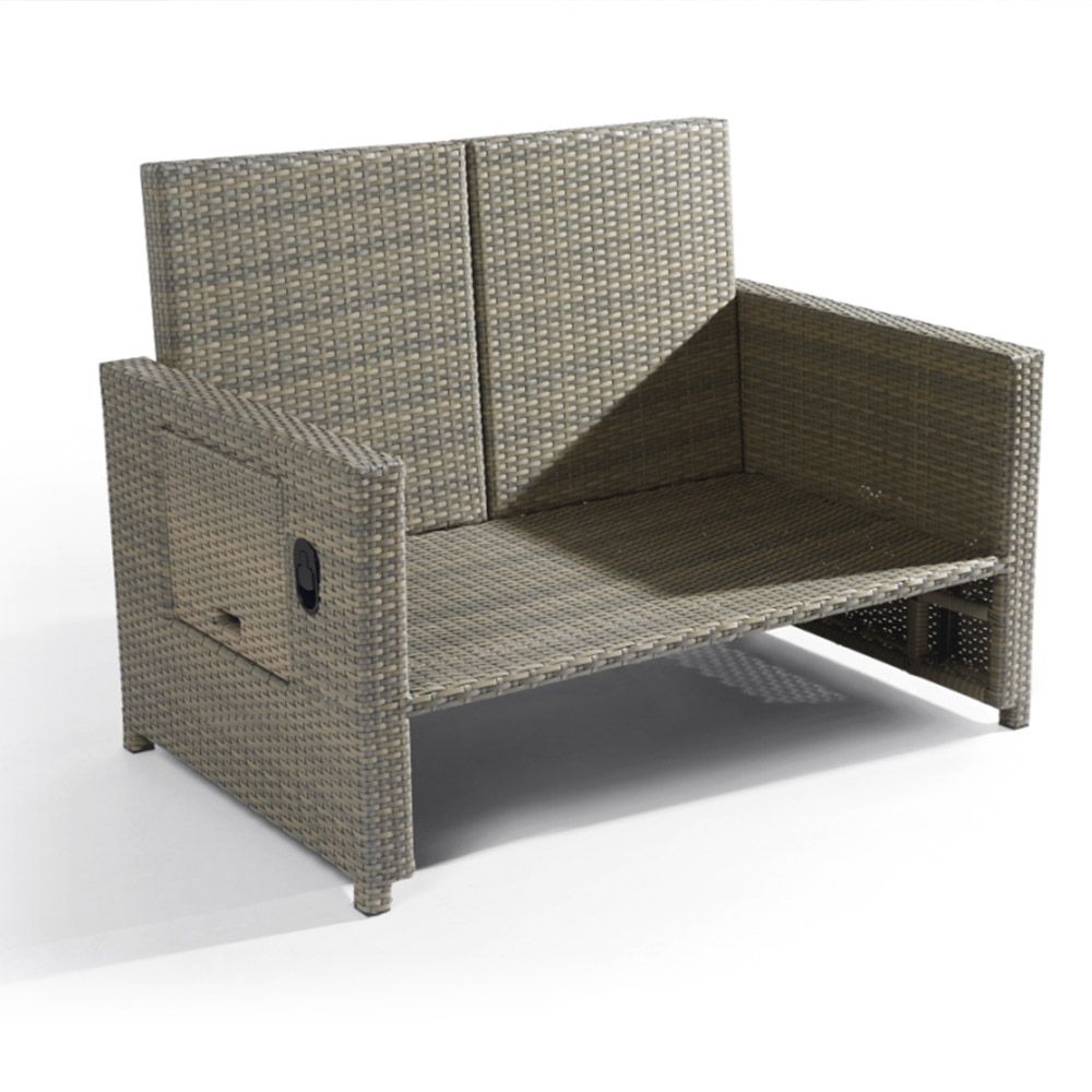 Chaises longues de jardin pliantes en plastique avec rotin et rotin