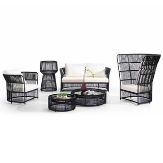 Ensemble de meubles de jardin canapé d'angle en rotin pour jardin