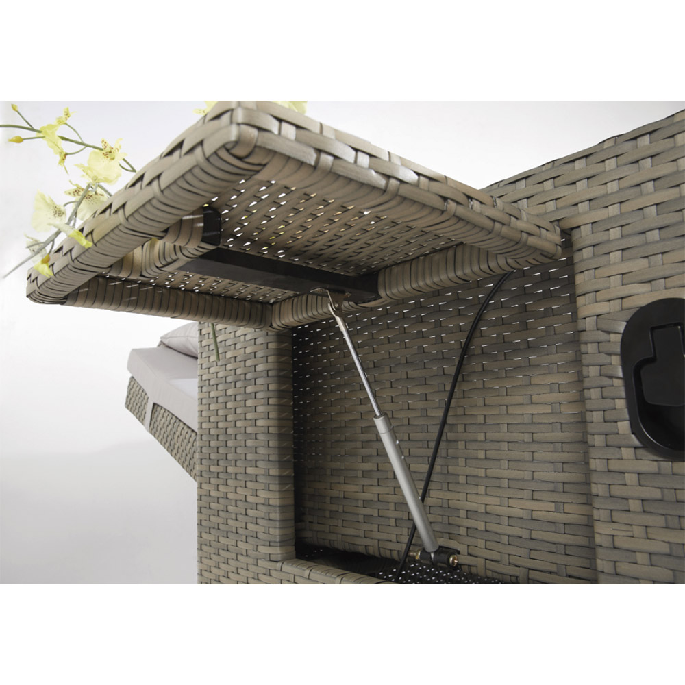 Chaises longues de jardin pliantes en plastique avec rotin et rotin