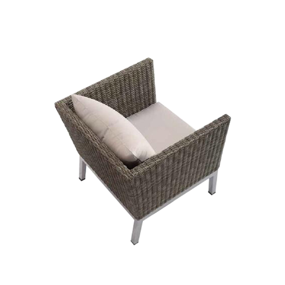 Ensemble de sofa sectionnel en rotin pour coin extérieur