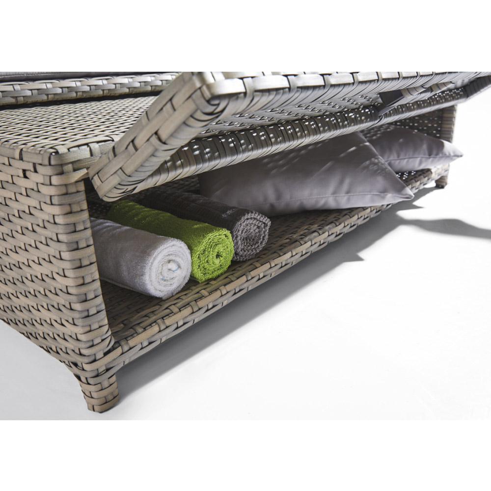 Chaises longues de jardin pliantes en plastique avec rotin et rotin