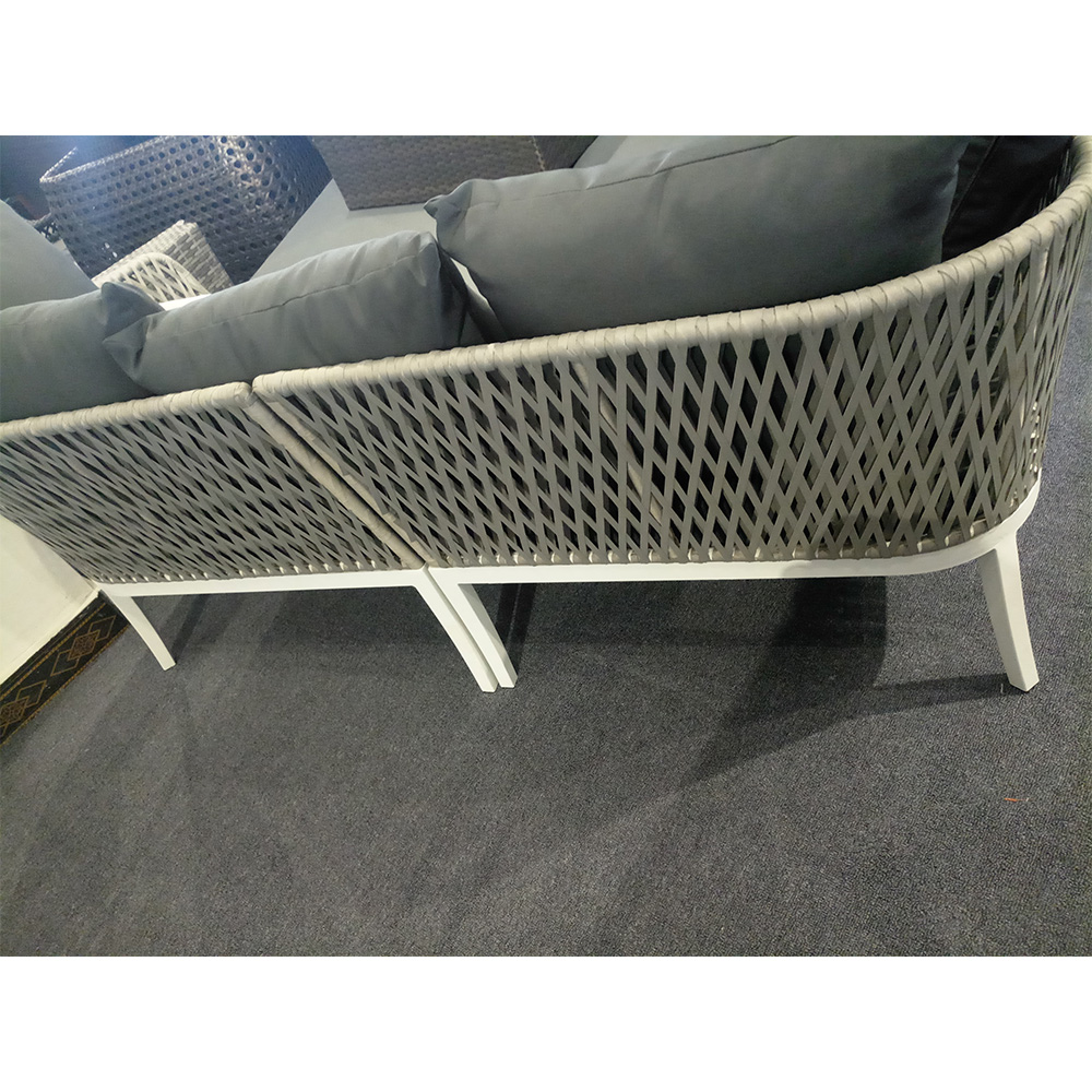 Sofa sectionnel en sofa de sofa sectionnel en métal de patio extérieur petit
