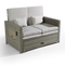 Chaises longues de jardin pliantes en plastique avec rotin et rotin