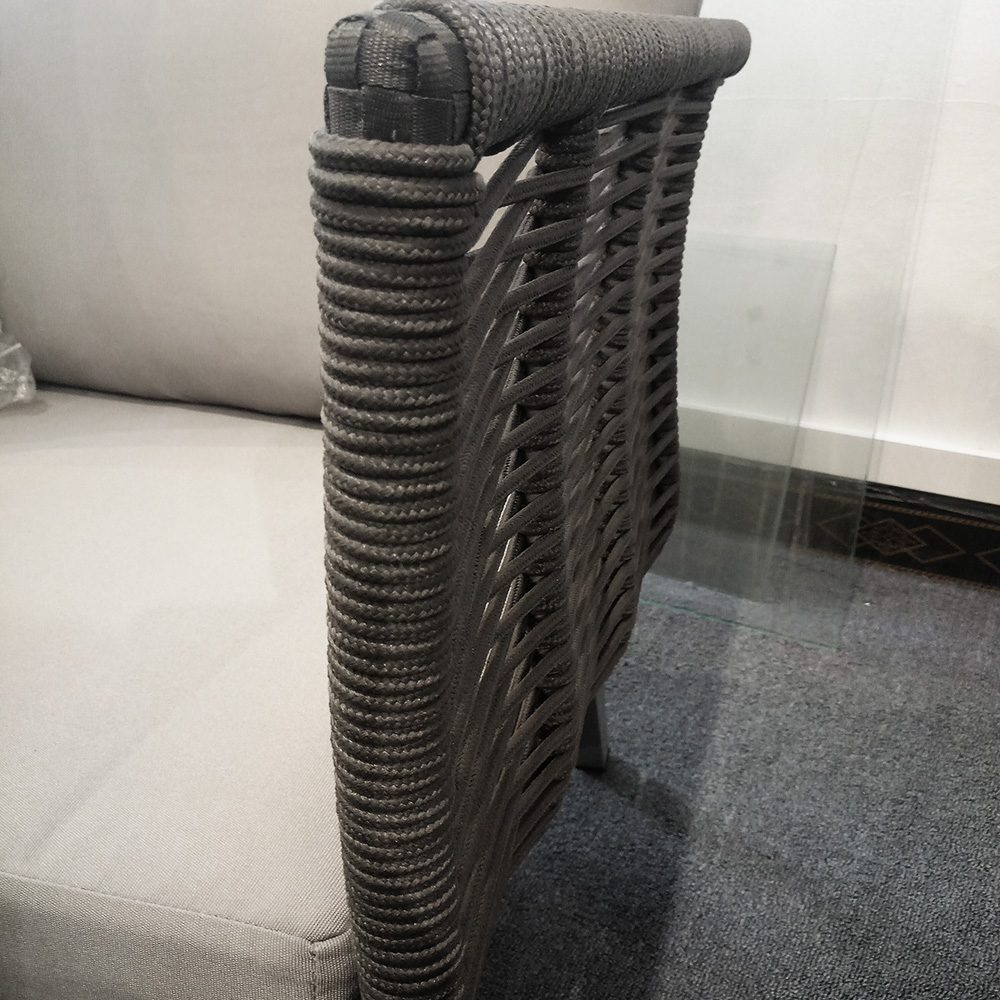 Ensemble de divan sectionnel pour extérieur en rotin en forme de jardin en L