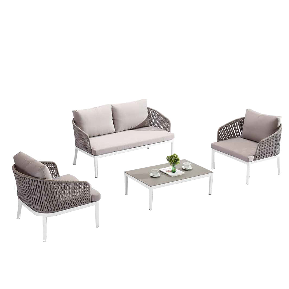 Sofa sectionnel en sofa de sofa sectionnel en métal de patio extérieur petit