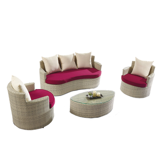 Petit canapé d'angle de jardin en rotin 2 places pas cher Sale